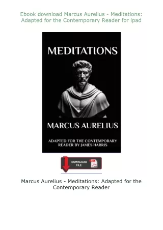❤Ebook❤ ⚡download⚡ Marcus Aurelius - Meditations: Adapted for the Contemporary Reader for ipad