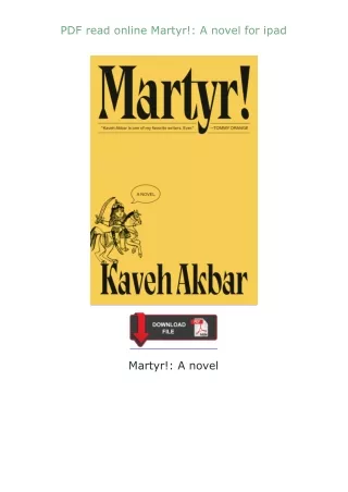 ⚡PDF⚡ read online Martyr!: A novel for ipad