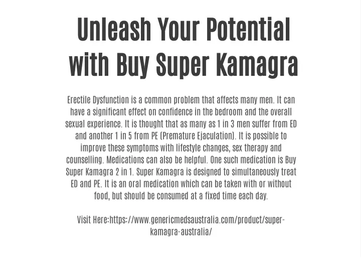 unleash your potential with buy super kamagra