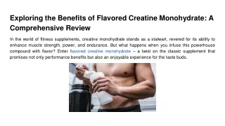 Exploring the Benefits of Flavored Creatine Monohydrate_ A Comprehensive Review