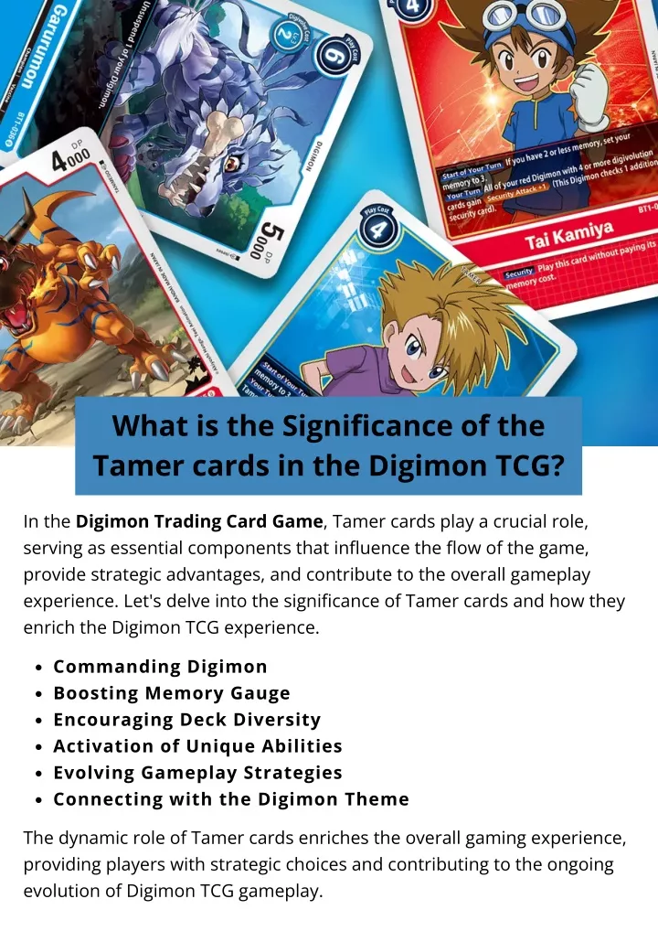 what is the significance of the tamer cards