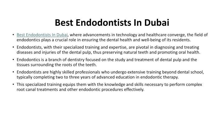 best endodontists in dubai