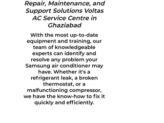 Quality Repairs and Maintenance Voltas AC Service Centre in Ghaziabad