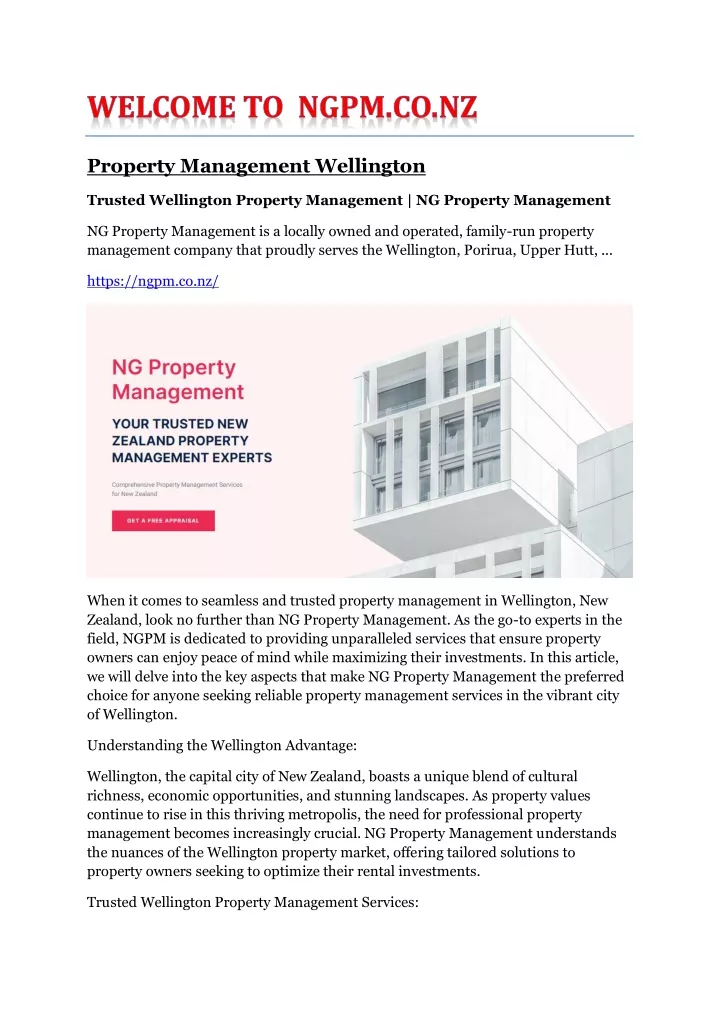 property management wellington