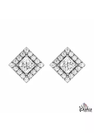 925 Silver Earrings Cubic Stud For Women And Girls by Dishis Designer jewellery.