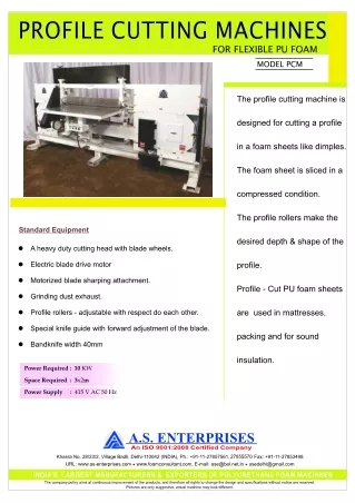 Introducing Our PU Foam Profile Cutting Machine | A S Enterprises