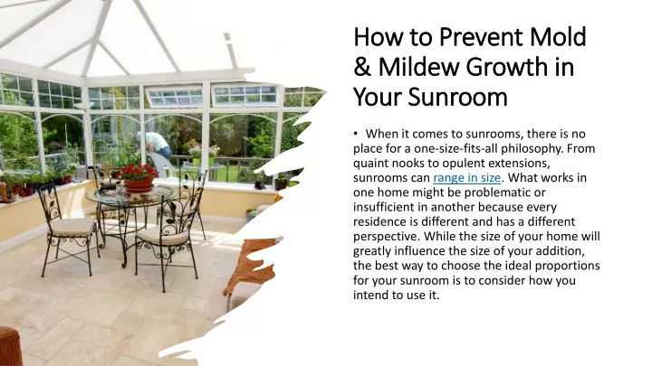 how to prevent mold mildew growth in your sunroom