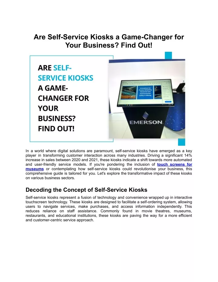 are self service kiosks a game changer for your