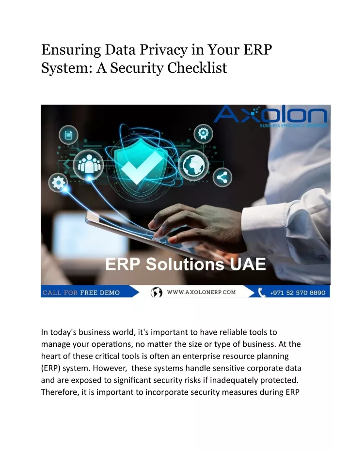ensuring data privacy in your erp system