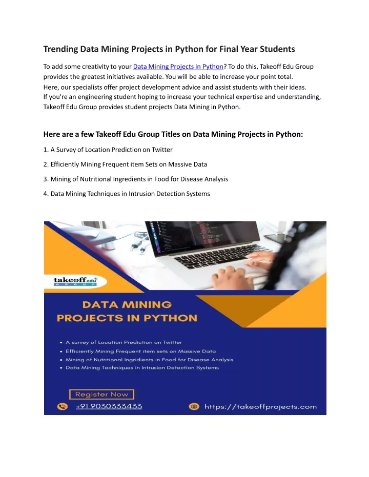 trending data mining projects in python for final