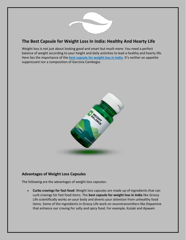 the best capsule for weight loss in india healthy