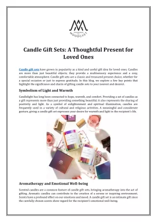 Candle Gift Sets: A Thoughtful Present for Loved Ones
