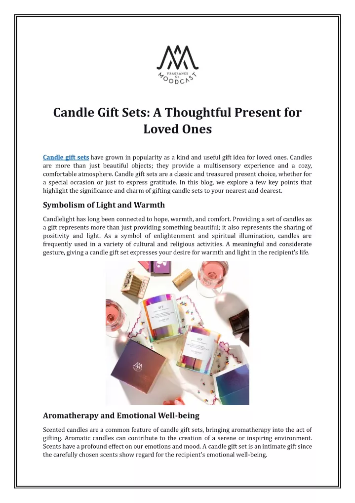 candle gift sets a thoughtful present for loved