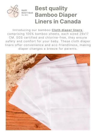 Best quality Bamboo Diaper Liners in Canada