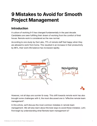 9 Mistakes to Avoid for Smooth Project Management