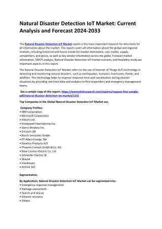 natural disaster detection iot market current