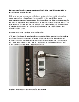 Security Doors Repair