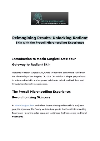 Skin with the Procell Microneedling Experience