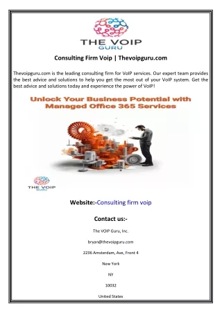 consulting firm voip thevoipguru com