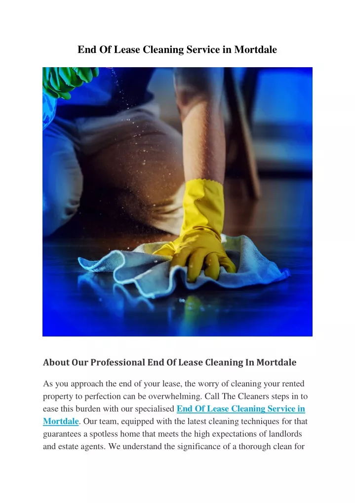 end of lease cleaning service in mortdale