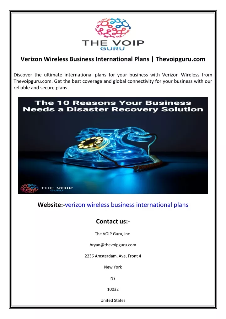 verizon business plans international