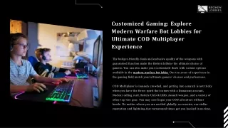 Customized Gaming Explore Modern Warfare Bot Lobbies for Ultimate COD Multiplayer Experience