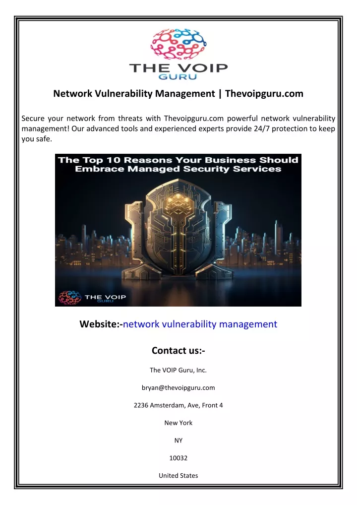 network vulnerability management thevoipguru com