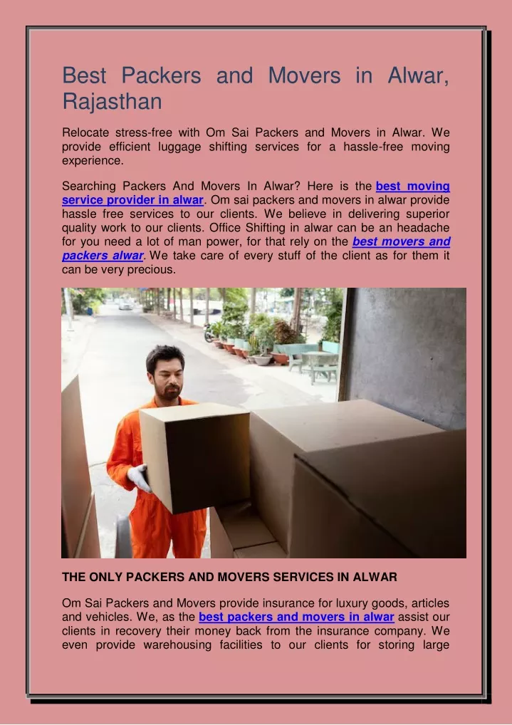 best packers and movers in alwar rajasthan