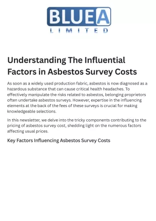understanding the influential factors in asbestos