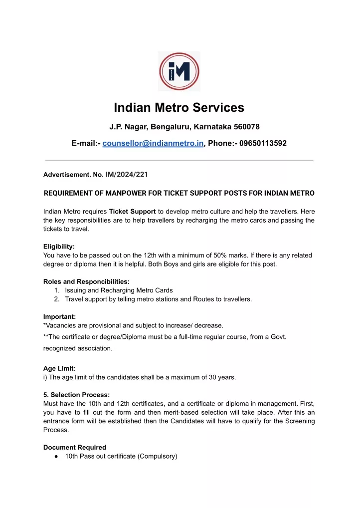 indian metro services