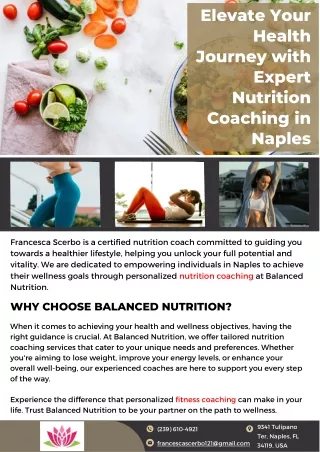 Elevate Your Health Journey with Expert Nutrition Coaching in Naples