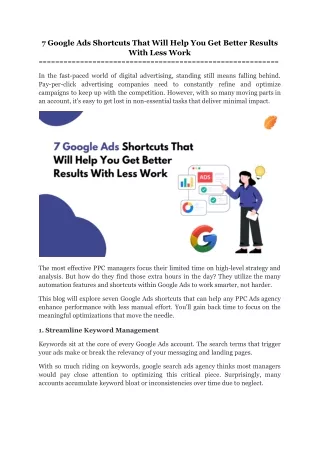 7 Google Ads Shortcuts That Will Help You Get Better Results With Less Work