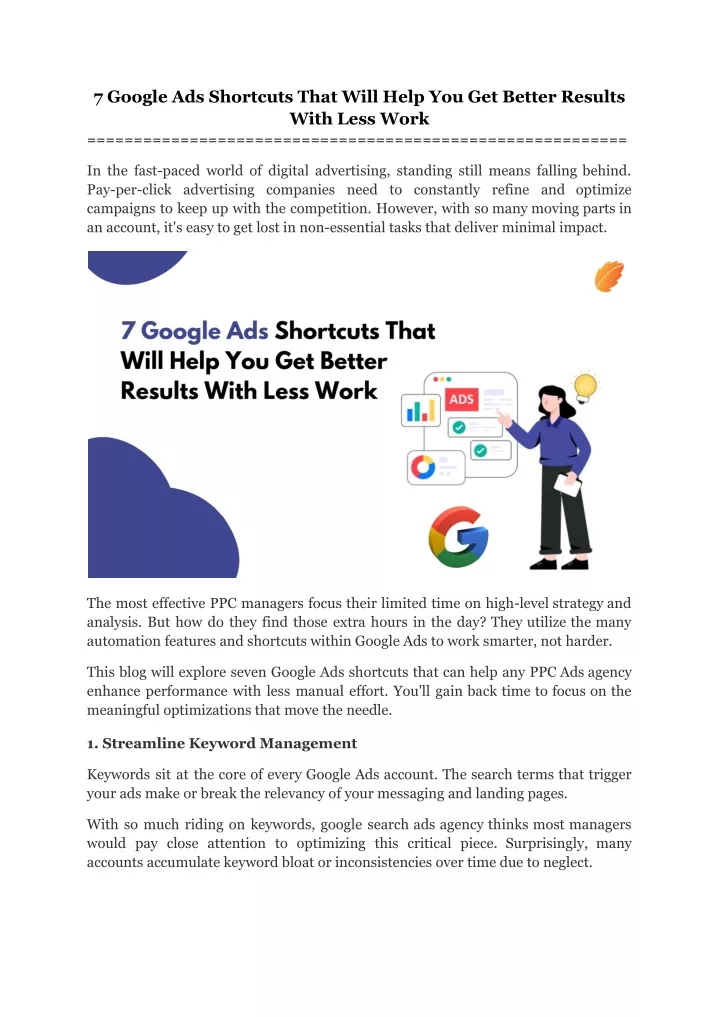 7 google ads shortcuts that will help
