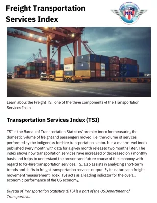 freight transportation services index