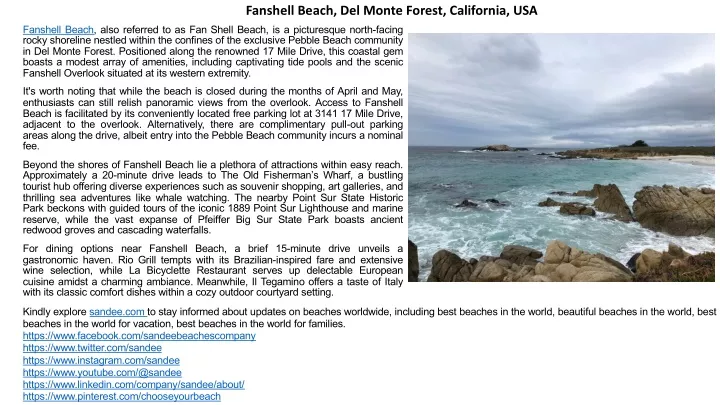 fanshell beach del monte forest california usa