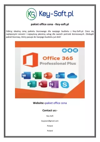pakiet office cena key soft pl