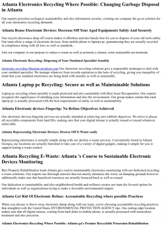 Atlanta Recycle E-Waste: Innovations in Electronic Recycling for Data Security