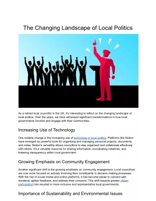 The Changing Landscape of Local Politics