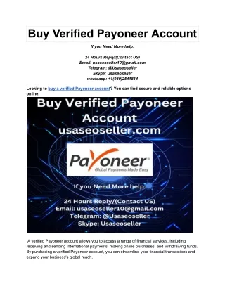 Buy Verified Payoneer Account