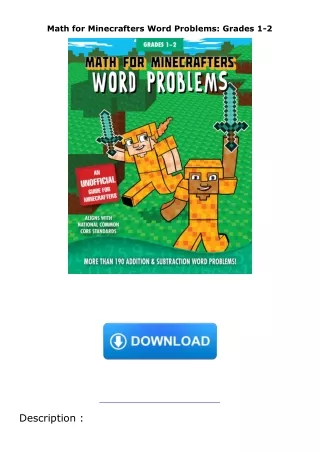 [PDF]❤️DOWNLOAD⚡️ Math for Minecrafters Word Problems: Grades 1-2