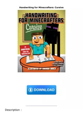 [DOWNLOAD]⚡️PDF✔️ Handwriting for Minecrafters: Cursive