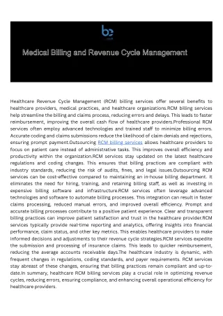 medical billing and revenue cycle management