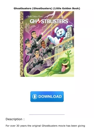 Pdf⚡️(read✔️online) Ghostbusters (Ghostbusters) (Little Golden Book)