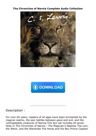 Download⚡️(PDF)❤️ The Chronicles of Narnia Complete Audio Collection