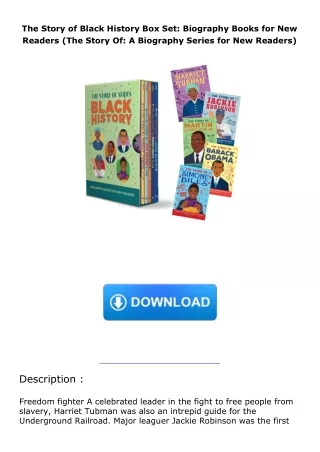 ❤pdf The Story of Black History Box Set: Biography Books for New Readers (The Story Of: A Biography Series for New