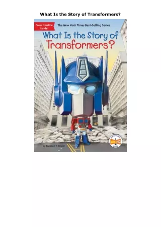 PDF✔️Download❤️ What Is the Story of Transformers?