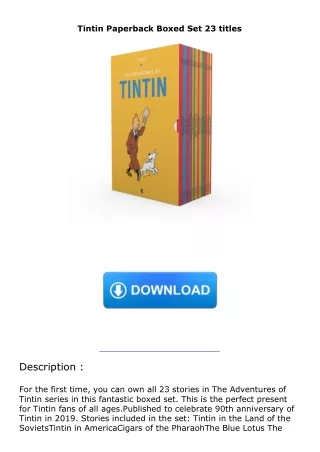 download❤pdf Tintin Paperback Boxed Set 23 titles