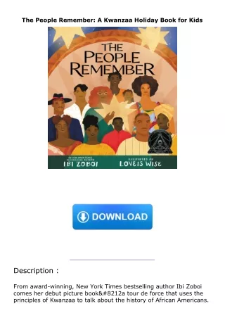 download❤pdf The People Remember: A Kwanzaa Holiday Book for Kids