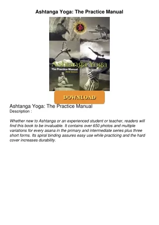 Audiobook⚡ Ashtanga Yoga: The Practice Manual