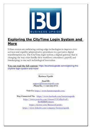 Exploring the CityTime Login System and More